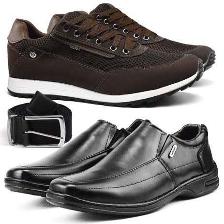 Kit Sapato Casual Social Confort com Tenis Masculino Sapatenis e Cinto  Ferraretto - Kit Masculino - Magazine Luiza