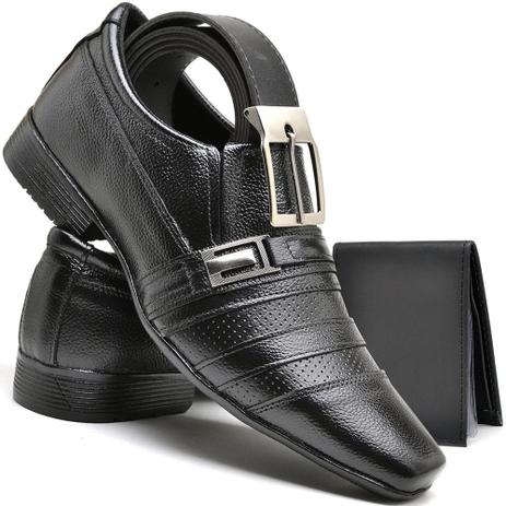 kit sapato cinto e carteira