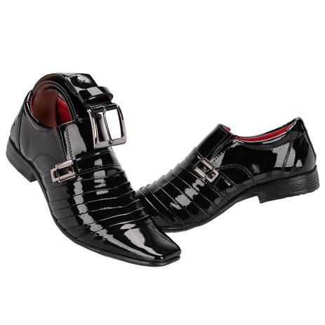 Kit Sapato Social e Cinto em Couro Leoppé Masculino Menor preço em Kit Sapato Social e Cinto em Couro Leoppé Masculino
