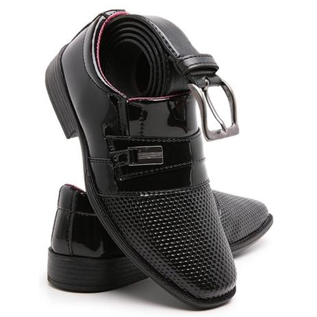 Kit Sapato Social Infantil Masculino Verniz Preto Com Cinto Schiareli -  Moda Infantil - Magazine Luiza