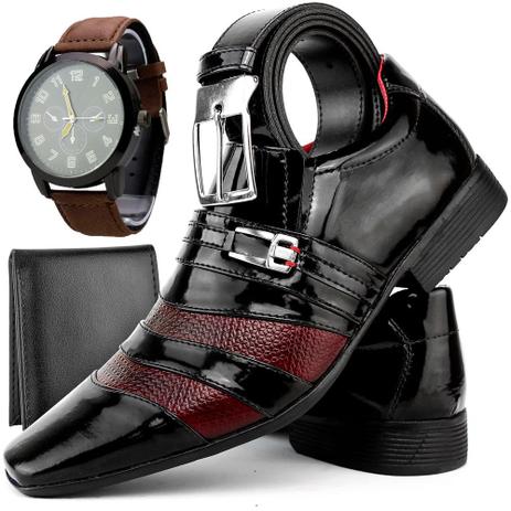 Kit Sapato Social Masculino Com Cinto Carteira + Relógio - Sapatofranca -  Kit Masculino - Magazine Luiza