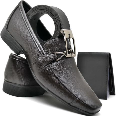 Kit Sapato Social Mocassim em Couro com Cinto e Carteira Valesconi Calçados - Mocassim Masculino - Magazine Luiza