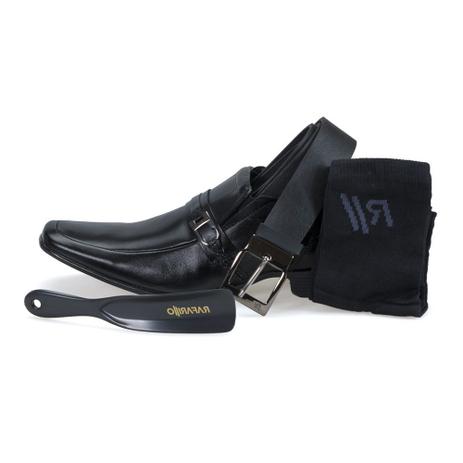Kit Sapato Social Rafarillo Masculino Couro Liso Cinto Meia e Calçadeira -  Batta Shoes - Kit Masculino - Magazine Luiza