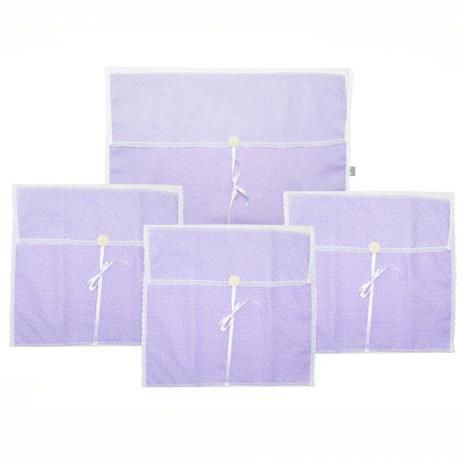 Kit Saquinhos Maternidade 4 Peças para Roupas Duplo Tule Poá Lilás e Roxo com Pérolas - Mais que baby Menor preço em Kit Saquinhos Maternidade 4 Peças para Roupas Duplo Tule Poá Lilás e Roxo com Pérolas - Mais que baby