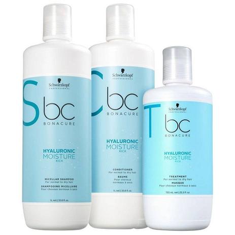 Menor preço em Kit Schwarzkopf Professional BC Bonacure Hyaluronic Moisture Kick Salon Trio (3 Produtos)