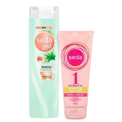 Kit Seda Shampoo By Rayza Nicácio Óleos e Babosa 325ml + Super Condicionador 1 Minuto Força e Brilho 170ml Menor preço em Kit Seda Shampoo By Rayza Nicácio Óleos e Babosa 325ml + Super Condicionador 1 Minuto Força e Brilho 170ml
