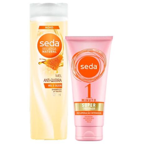 Kit Seda Shampoo Força e Antiqueda 325ml + Super Condicionador 1 Minuto Recuperação Intensa 170ml Menor preço em Kit Seda Shampoo Força e Antiqueda 325ml + Super Condicionador 1 Minuto Recuperação Intensa 170ml