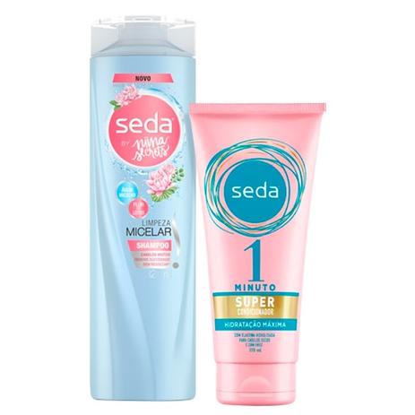Kit Seda Shampoo Limpeza Micelar Flor De Lotus By Niina Secrets 325ml + Super Condicionador 1 Minuto Hidratação Máxima 170ml Menor preço em Kit Seda Shampoo Limpeza Micelar Flor De Lotus By Niina Secrets 325ml + Super Condicionador 1 Minuto Hidratação Máxima 170ml