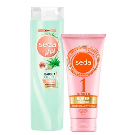 Kit Seda Shampoo Óleos e Babosa 325ml + Super Condicionador Recuperação Intensa 170ml Menor preço em Kit Seda Shampoo Óleos e Babosa 325ml + Super Condicionador Recuperação Intensa 170ml