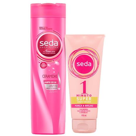 Kit Seda Shampoo S.O.S Ceramidas 325ml + Super Condicionador Força e Brilho 170ml Menor preço em Kit Seda Shampoo S.O.S Ceramidas 325ml + Super Condicionador Força e Brilho 170ml