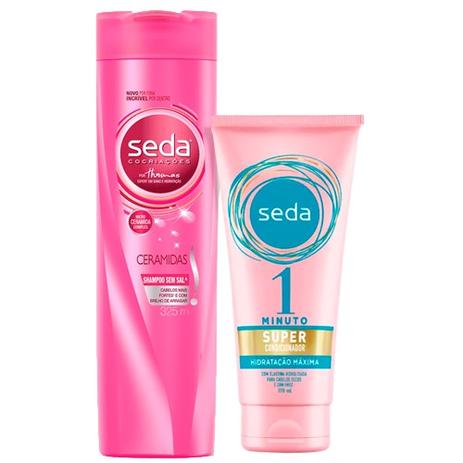 Kit Seda Shampoo S.O.S Ceramidas 325ml + Super Condicionador Hidratação Máxima 170ml Menor preço em Kit Seda Shampoo S.O.S Ceramidas 325ml + Super Condicionador Hidratação Máxima 170ml
