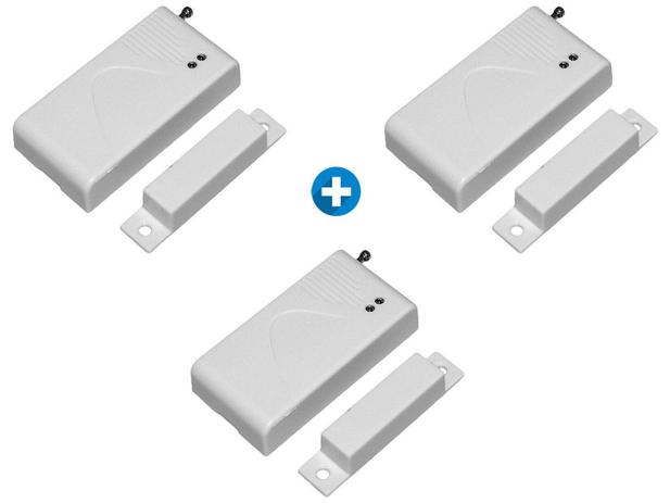 Kit Sensor de Abertura de Portas e Janelas - 3 Unidades Sem Fio ON Eletrônicos SAG10 Menor preço em Kit Sensor de Abertura de Portas e Janelas - 3 Unidades Sem Fio ON Eletrônicos SAG10