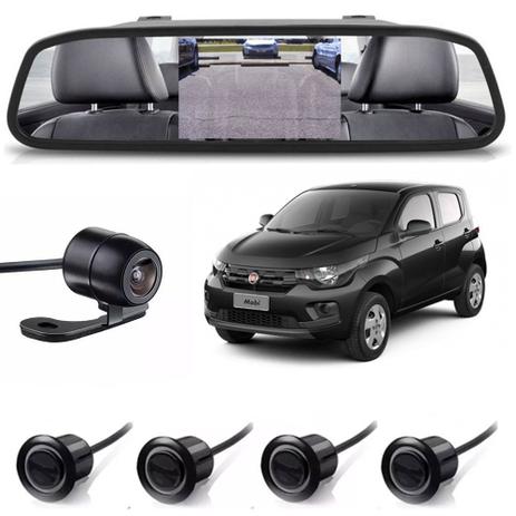 Kit sensor de estacionamento camera de ré retrovisor Fiat Mobi preto - H-tech Menor preço em Kit sensor de estacionamento camera de ré retrovisor Fiat Mobi preto - H-tech