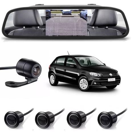 Kit sensor de estacionamento camera de ré retrovisor Gol Voyage Preto - H-tech Menor preço em Kit sensor de estacionamento camera de ré retrovisor Gol Voyage Preto - H-tech