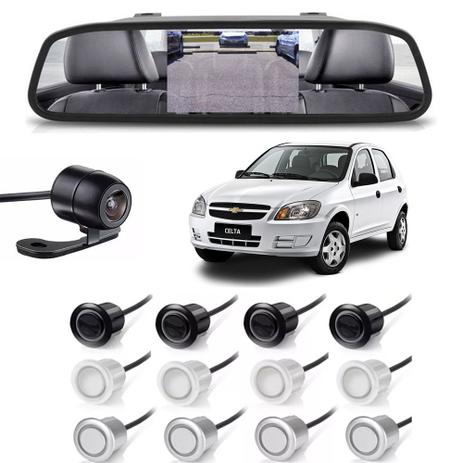 Kit sensor de estacionamento camera de ré retrovisor Vectra Celta Preto - H-tech Menor preço em Kit sensor de estacionamento camera de ré retrovisor Vectra Celta Preto - H-tech