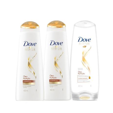 Kit Shampoo 2 unidades + Condicionador Dove Eleo Nutricao 400ml Menor preço em Kit Shampoo 2 unidades + Condicionador Dove Eleo Nutricao 400ml