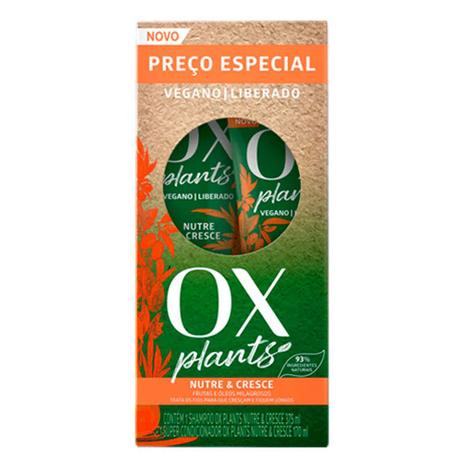 Kit Shampoo 375ml + Condicionador 170ml OX Nutre E Cresce - O X Menor preço em Kit Shampoo 375ml + Condicionador 170ml OX Nutre E Cresce - O X