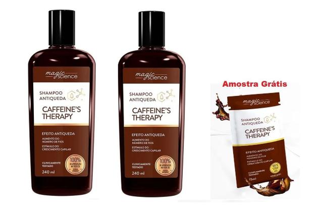 Kit Shampoo Caffeine's Therapy - Xampu de café para Tratamento Antiqueda e Crescimento Magic Science -