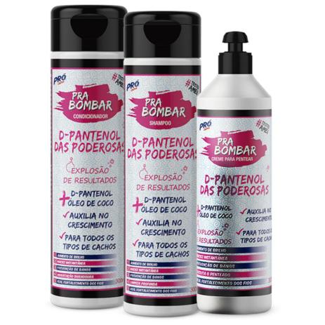 Kit Shampoo + Condicionador + Creme de Pentear Pró Cachos - Pra Bombar D-Panthenol das Poderosas Menor preço em Kit Shampoo + Condicionador + Creme de Pentear Pró Cachos - Pra Bombar D-Panthenol das Poderosas