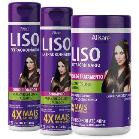 Kit Shampoo + Condicionador + Creme de Tratamento Alisare - Liso Extraordinário é boa?