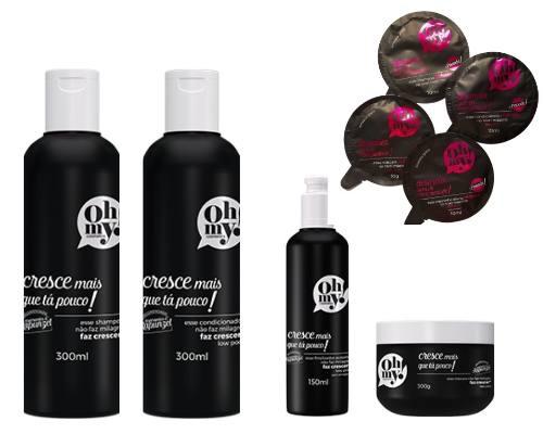Kit Shampoo Condicionador Cresce Cabelo 4 Itens Oh My Brinde - Oh my cosmetics Menor preço em Kit Shampoo Condicionador Cresce Cabelo 4 Itens Oh My Brinde - Oh my cosmetics
