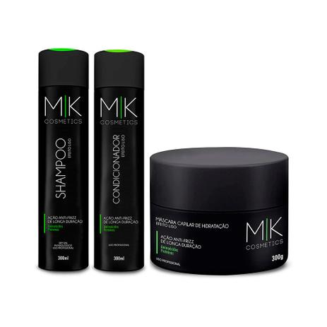 Kit Shampoo, Condicionador e Máscara Efeito Liso - MK Cosmetic - Mk cosmetics Menor preço em Kit Shampoo, Condicionador e Máscara Efeito Liso - MK Cosmetic - Mk cosmetics