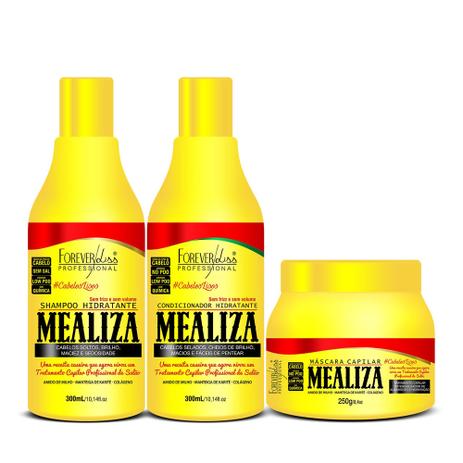 Kit Shampoo Condicionador e Máscara MeAliza - Forever Liss Menor preço em Kit Shampoo Condicionador e Máscara MeAliza - Forever Liss