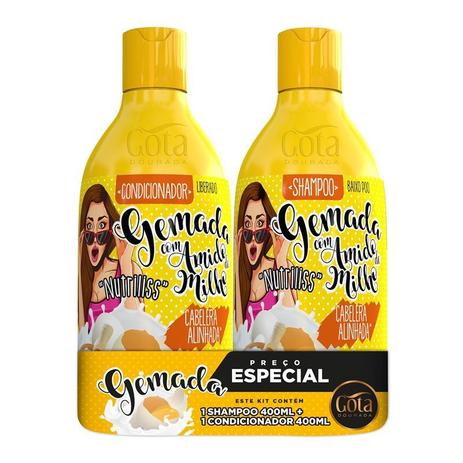 Kit Shampoo + Condicionador Gemada com Amido de Milho - 400ml - Gota dourada é ruim? Kit Shampoo + Condicionador Gemada com Amido de Milho - 400ml - Gota dourada é boa?