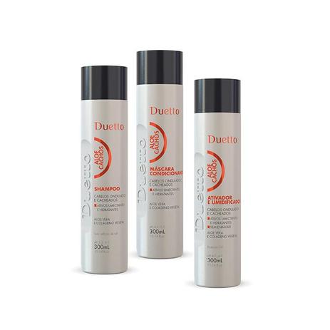 Kit Shampoo + Condicionador + Leave-In Aloe Cachos Duetto Menor preço em Kit Shampoo + Condicionador + Leave-In Aloe Cachos Duetto