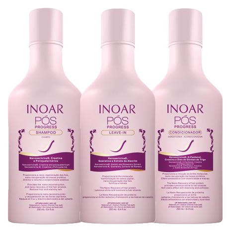Kit Shampoo + Condicionador + Leave In Inoar Pós Progress Menor preço em Kit Shampoo + Condicionador + Leave In Inoar Pós Progress