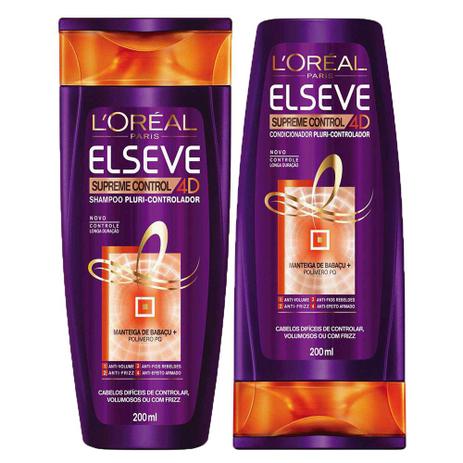 Kit Shampoo + Condicionador LOréal Paris Elseve Supreme Control 4d Menor preço em Kit Shampoo + Condicionador LOréal Paris Elseve Supreme Control 4d