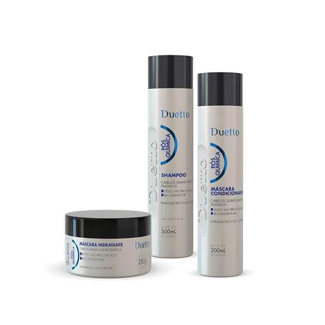 Kit Shampoo + Condicionador +Máscara Pós Química Duetto 280g Menor preço em Kit Shampoo + Condicionador +Máscara Pós Química Duetto 280g