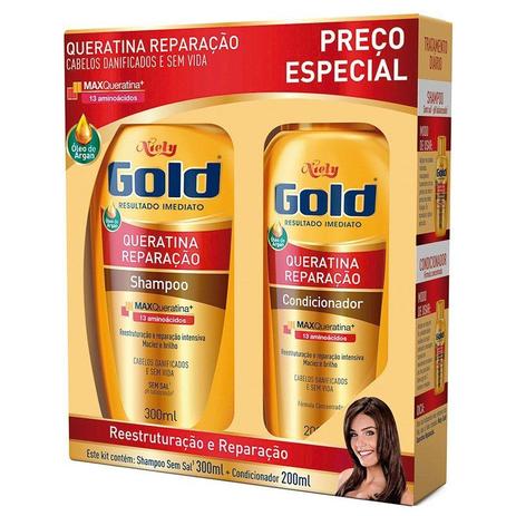 Kit Shampoo + Condicionador Niely Gold Queratina é boa?