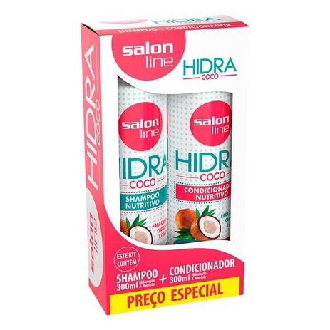 Kit Shampoo + Condicionador Salon Line Hidra Leite De Coco 300ml Menor preço em Kit Shampoo + Condicionador Salon Line Hidra Leite De Coco 300ml