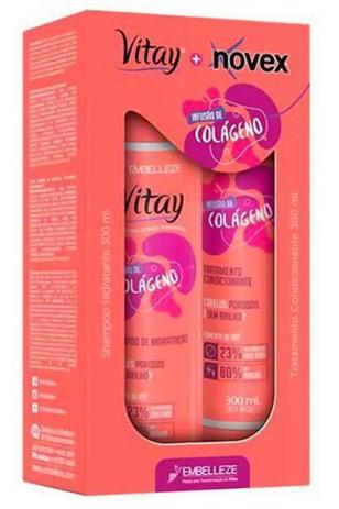 Kit Shampoo+Condicionador Vegano Infusão Colágeno Novex Vitay 300+300ml - Embelleze Menor preço em Kit Shampoo+Condicionador Vegano Infusão Colágeno Novex Vitay 300+300ml - Embelleze