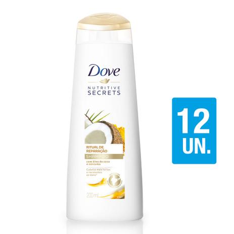 Kit Shampoo Dove Ritual de Reparacao 200ml com 12UN Menor preço em Kit Shampoo Dove Ritual de Reparacao 200ml com 12UN