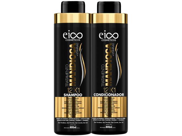 Kit Shampoo e Condicionador Eico Cosméticos - Tratamento Mandioca 800ml cada Menor preço em Kit Shampoo e Condicionador Eico Cosméticos - Tratamento Mandioca 800ml cada