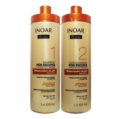 Menor preço em Kit Shampoo e Condicionador Pós Escova Tratados Oxyfree 1L- Inoar