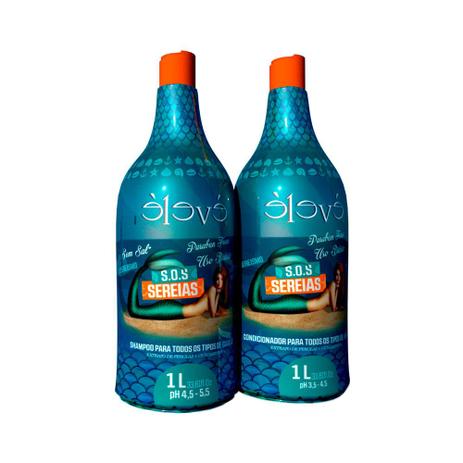 Kit Shampoo e Condicionador S.O.S Sereias 1L - Élevè - Élevé Menor preço em Kit Shampoo e Condicionador S.O.S Sereias 1L - Élevè - Élevé