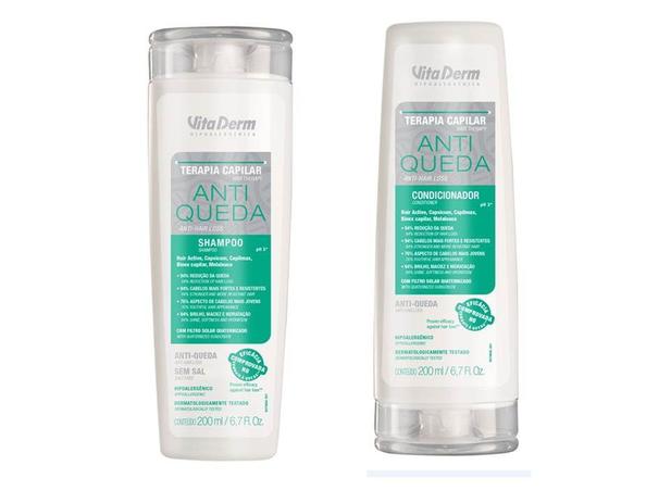 Kit Shampoo e Condionador Anti-Queda Vita Derm Menor preço em Kit Shampoo e Condionador Anti-Queda Vita Derm