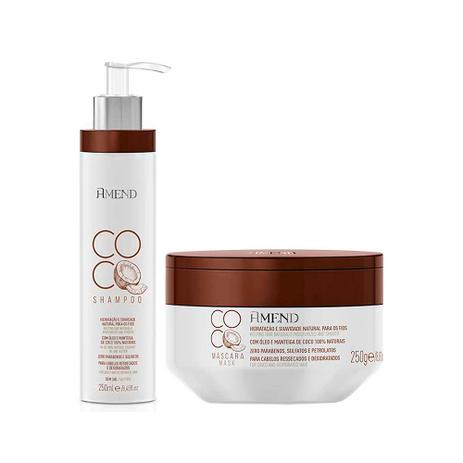 Kit Shampoo e Máscara Coco 250ml - Amend Menor preço em Kit Shampoo e Máscara Coco 250ml - Amend