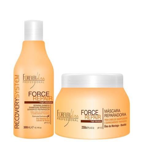 Kit Shampoo e Máscara Force Repair Forever Liss Menor preço em Kit Shampoo e Máscara Force Repair Forever Liss
