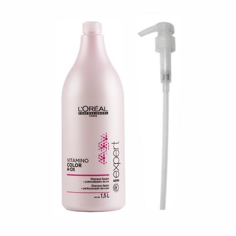 Kit Shampoo L'Oréal Vitamino Color A-OX (1,5L) e Válvula Pump - Loreal Menor preço em Kit Shampoo L'Oréal Vitamino Color A-OX (1,5L) e Válvula Pump - Loreal