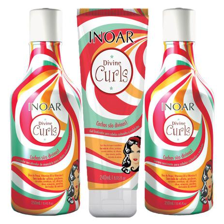 Kit Shampoo Low Poo + Condicionador + Finalizador Inoar Divine Curls Menor preço em Kit Shampoo Low Poo + Condicionador + Finalizador Inoar Divine Curls