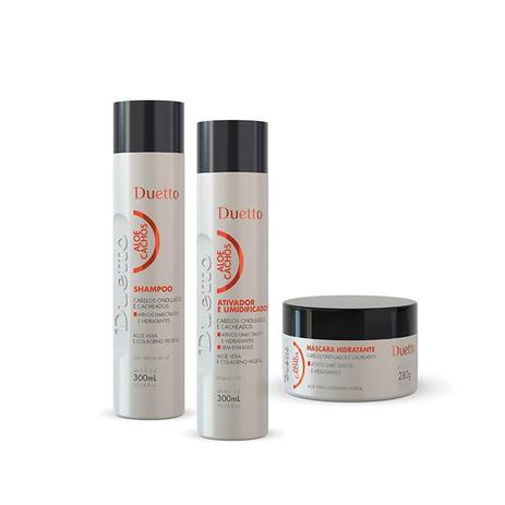 Kit Shampoo + Máscara + Leave-In Aloe Cachos Duetto 280g Menor preço em Kit Shampoo + Máscara + Leave-In Aloe Cachos Duetto 280g
