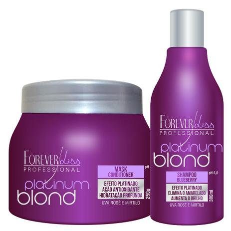 Kit Shampoo + Máscara Matizadora Forever Liss Professional Platinum Blond Menor preço em Kit Shampoo + Máscara Matizadora Forever Liss Professional Platinum Blond