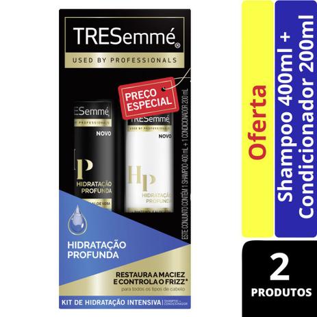 Kit Shampoo TRESemmé Hidratação Profunda 400mL +Cond 200mL Menor preço em Kit Shampoo TRESemmé Hidratação Profunda 400mL +Cond 200mL