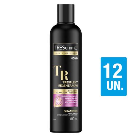 Kit Shampoo Tresseme Blindagem Platinum 400ml com 12UN - Tresemmé Menor preço em Kit Shampoo Tresseme Blindagem Platinum 400ml com 12UN - Tresemmé