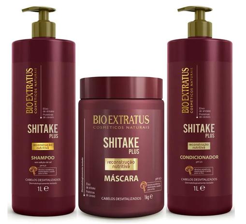 Kit Shitake Plus SH + Cond. 1 Litro + Másc. 1 Kg - Bio Extratus Menor preço em Kit Shitake Plus SH + Cond. 1 Litro + Másc. 1 Kg - Bio Extratus