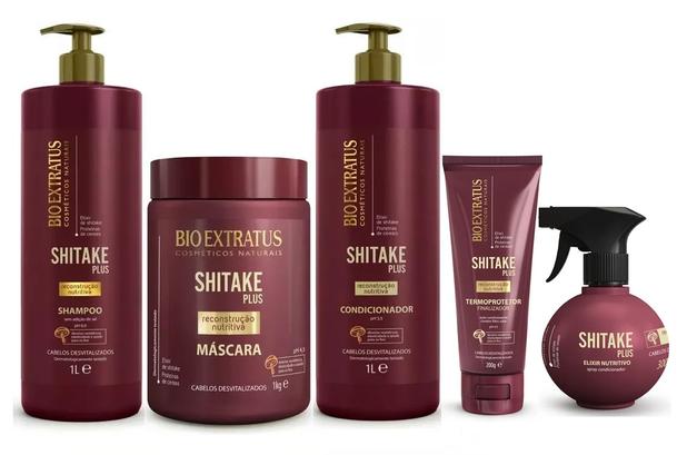 Kit Shitake Plus SH + Cond. 1 Litro + Másc. 1 KG + Final. 250g + Spray 300ml - Bio extratus Menor preço em Kit Shitake Plus SH + Cond. 1 Litro + Másc. 1 KG + Final. 250g + Spray 300ml - Bio extratus